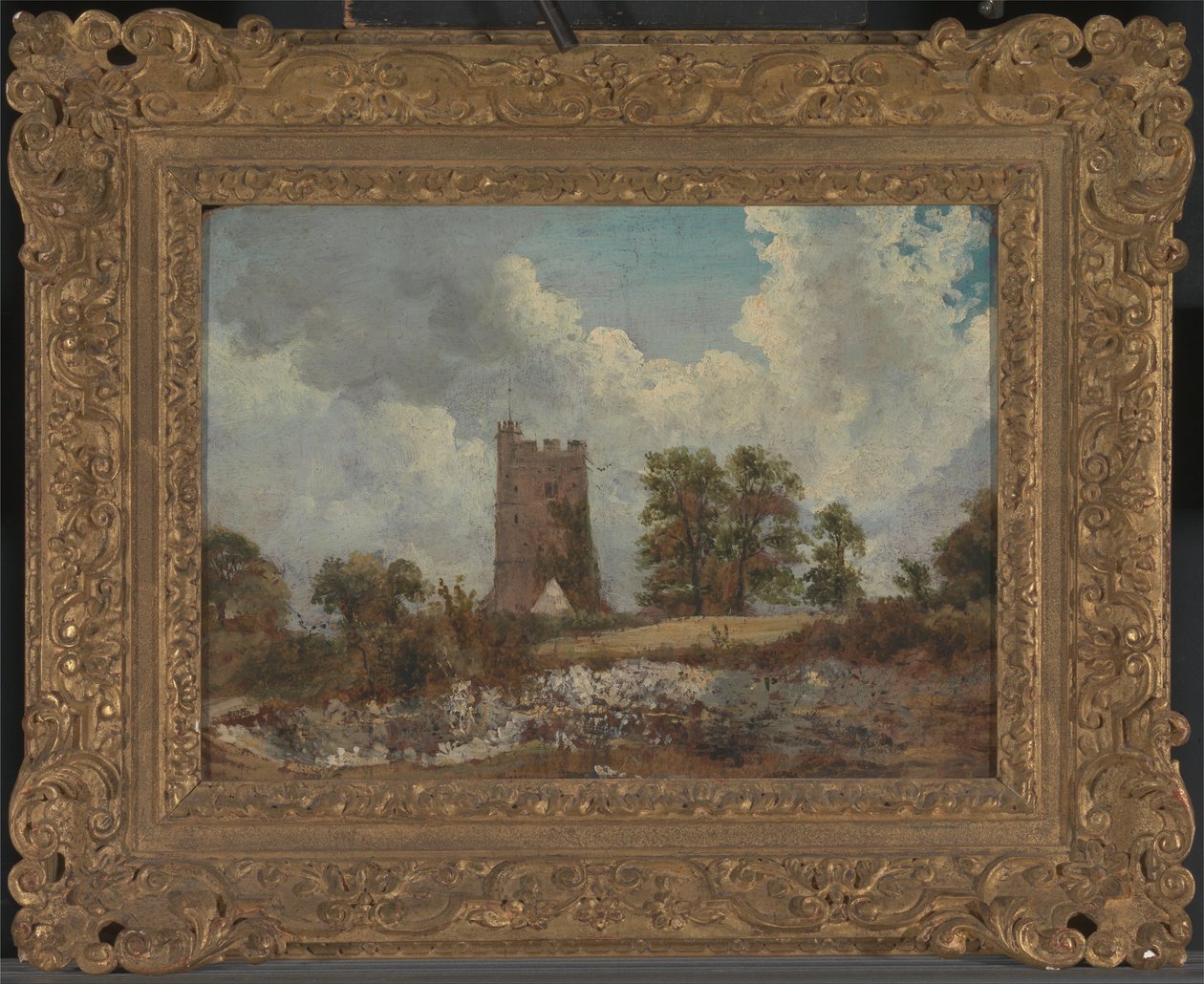 Paisagem com uma igreja de George Frederick Watts