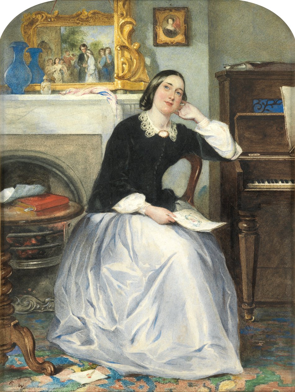 The Love Token (wc e bodycolour no papel) de Frederick Walker