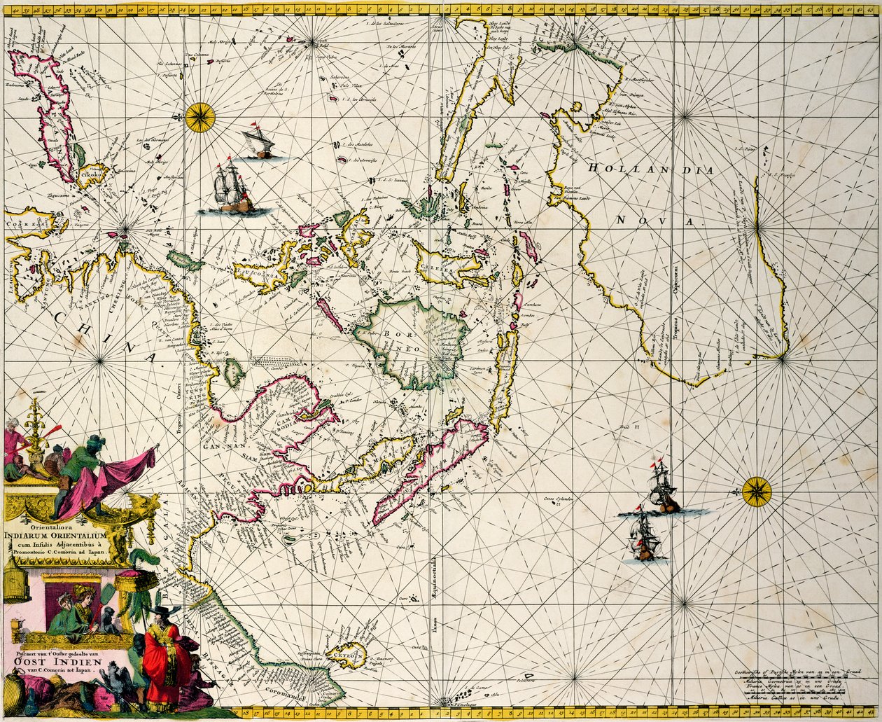 Índias Orientais: Mar e carta costeira que se estende do sul da Índia ao Japão pelo caminho do arquipélago das Índias Orientais de Frederick de Wit