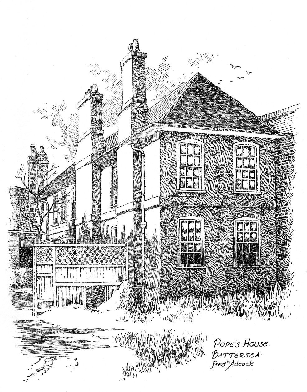 Casa de Alexander Popes, Battersea, Londres, 1912 de Frederick Adcock