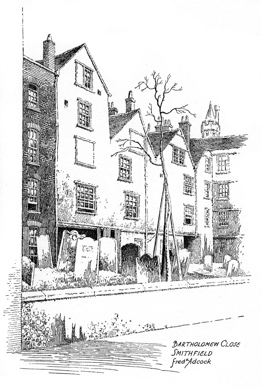Bartholomew Close, Smithfield, Londres, 1912. de Frederick Adcock