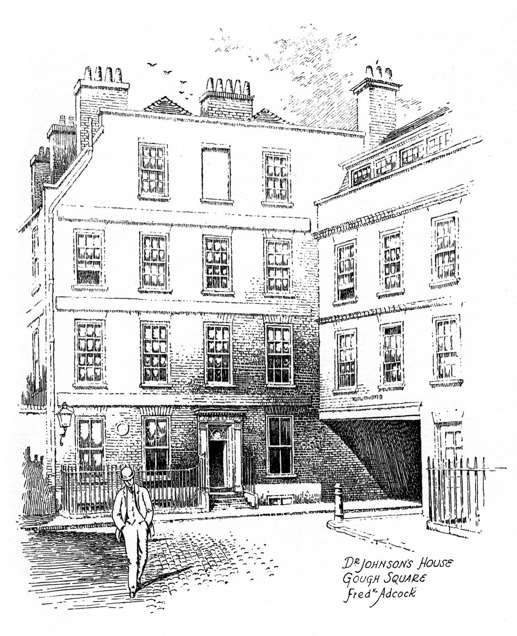 Dr Johnsons House, 17 Gough Square, Londres, 1912 de Frederick Adcock