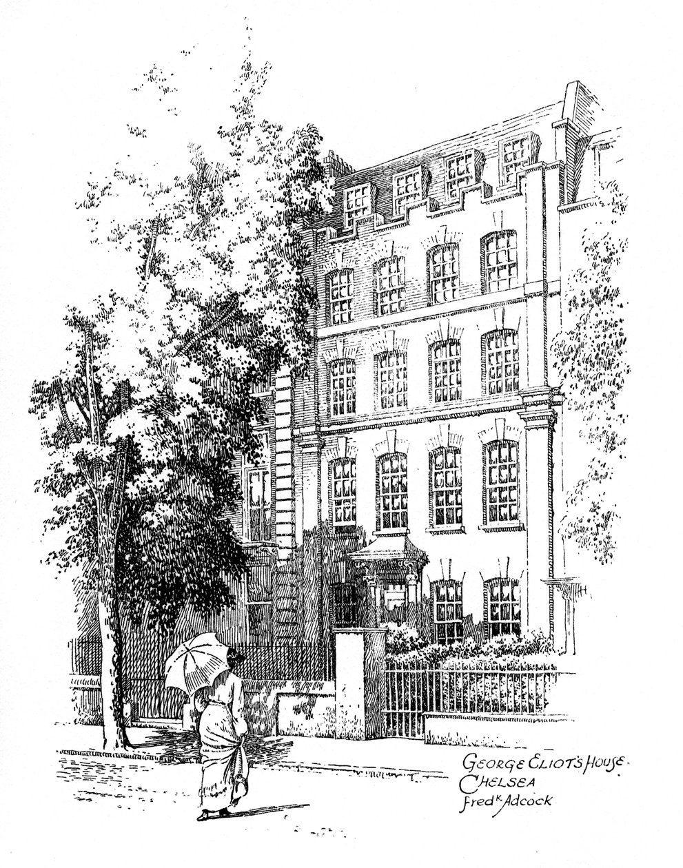 Casa de George Eliots, Chelsea, Londres, 1912 de Frederick Adcock