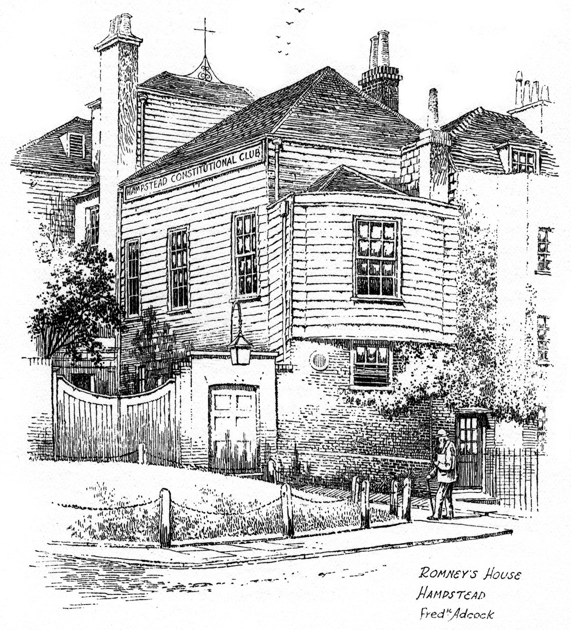 Casa de George Romneys, Hampstead, Londres, 1912 de Frederick Adcock