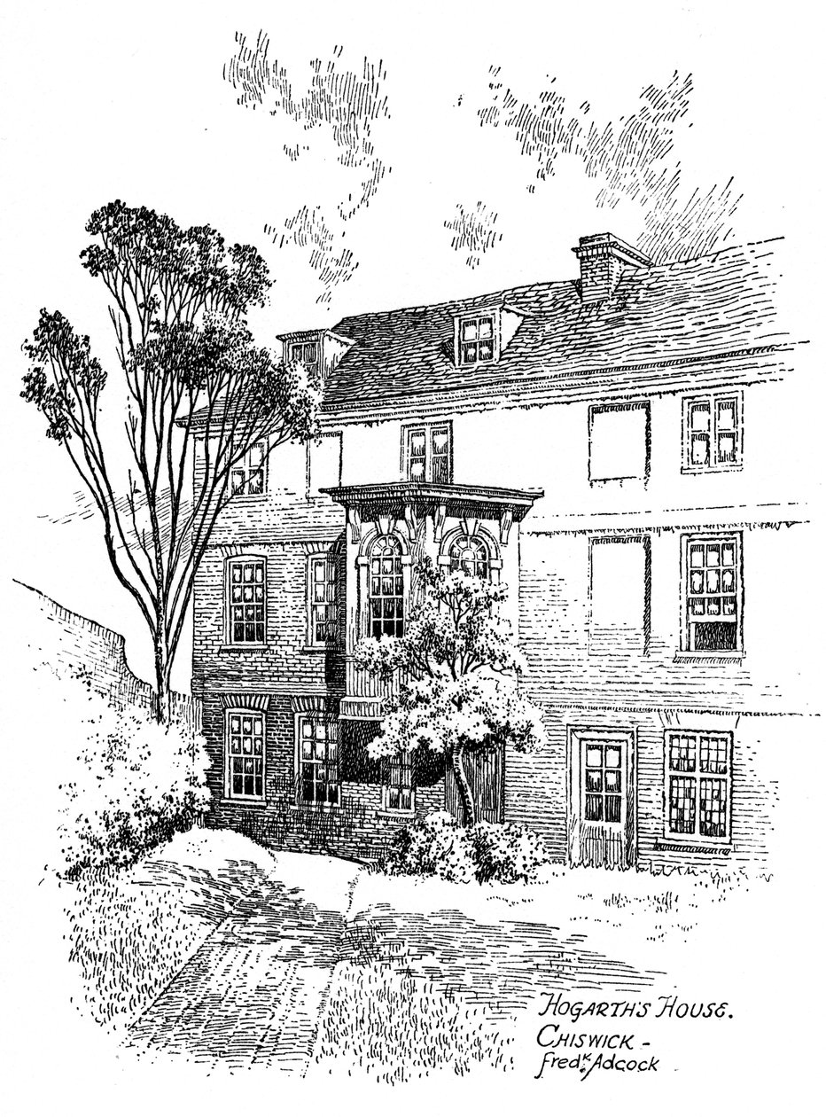 Casa de Hogarths, Chiswick, 1912 de Frederick Adcock