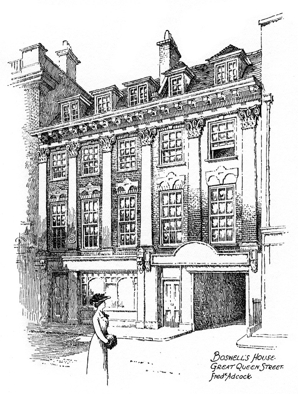 Casa de James Boswells, Great Queen Street, Covent Garden, Londres, 1912 de Frederick Adcock