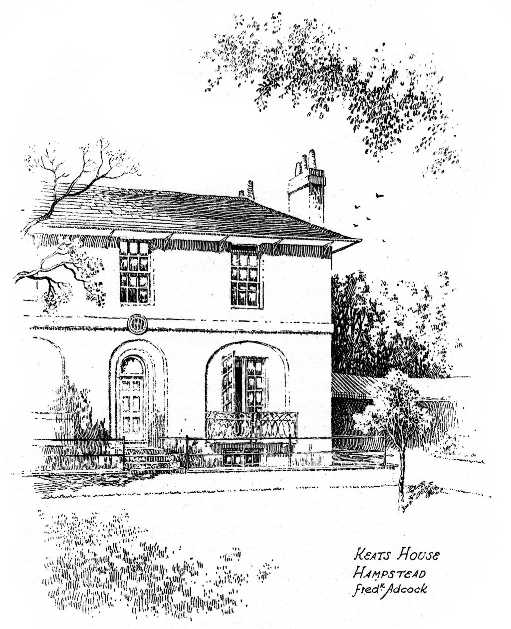 Keats House, Hampstead, Londres, 1912. de Frederick Adcock