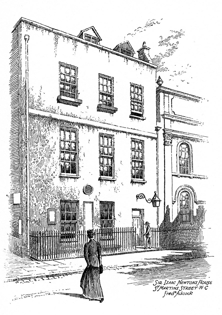 Sir Isaac Newtons House, rua St Martins, Londres, 1912. de Frederick Adcock