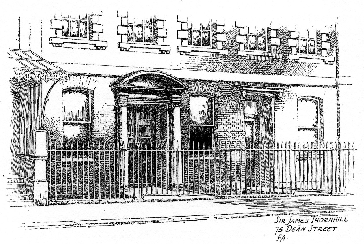 Casa de Sir James Thornhills, 75 Dean Street, Londres, 1912 de Frederick Adcock