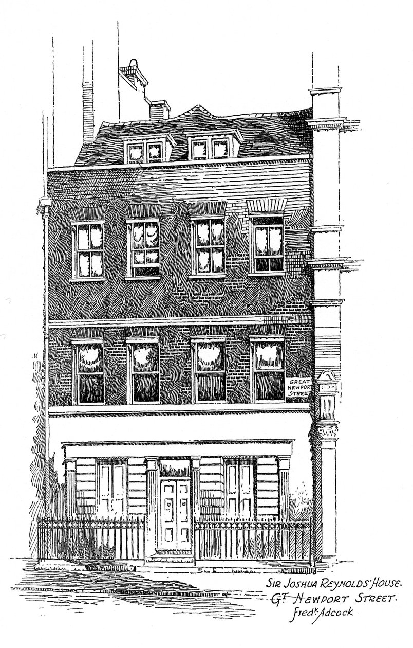 Casa de Sir Joshua Reynolds, Great Newport Street, Londres, 1912. de Frederick Adcock