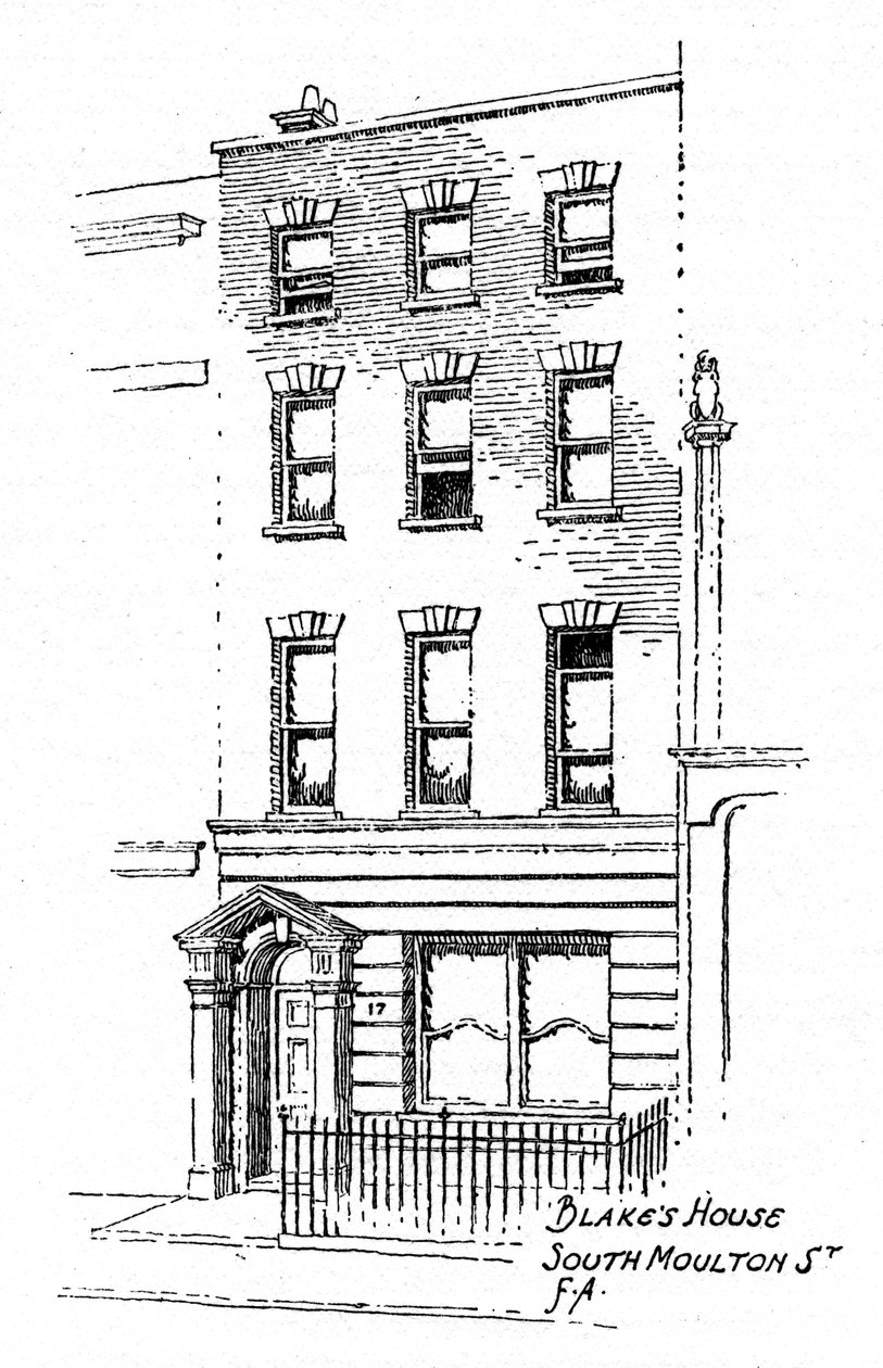 Casa de William Blakes, 17 South Molton Street, Londres, 1912. de Frederick Adcock