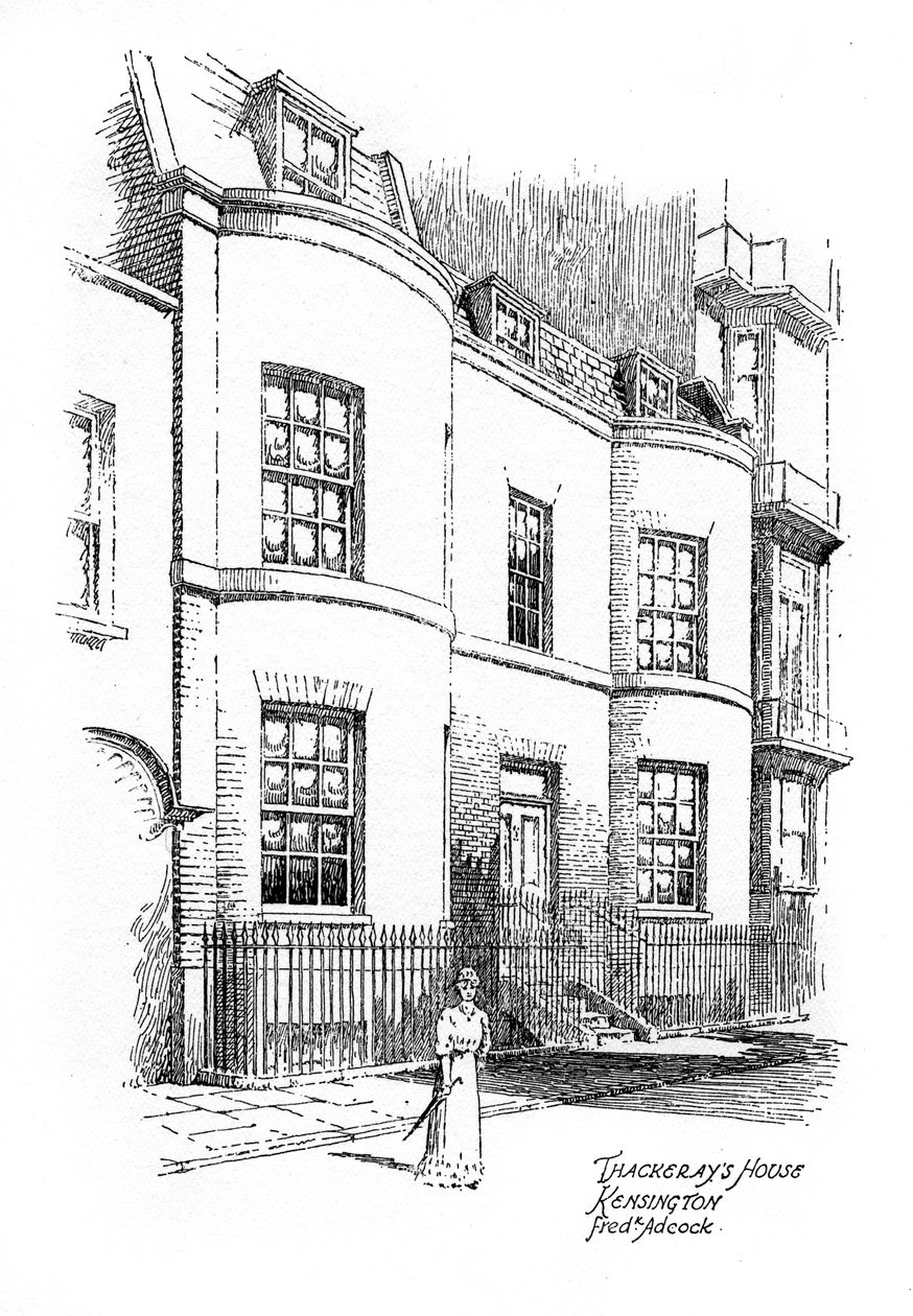 Casa de William Makepeace Thackerays, Kensington, Londres, 1912 de Frederick Adcock