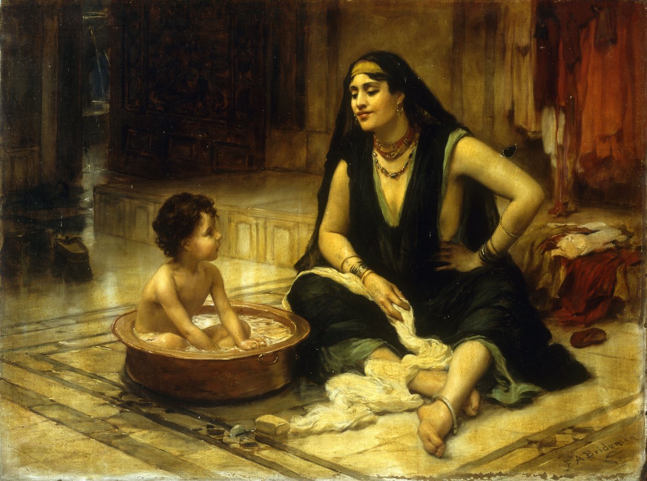 Fellahin e criança de Frederick Arthur Bridgman