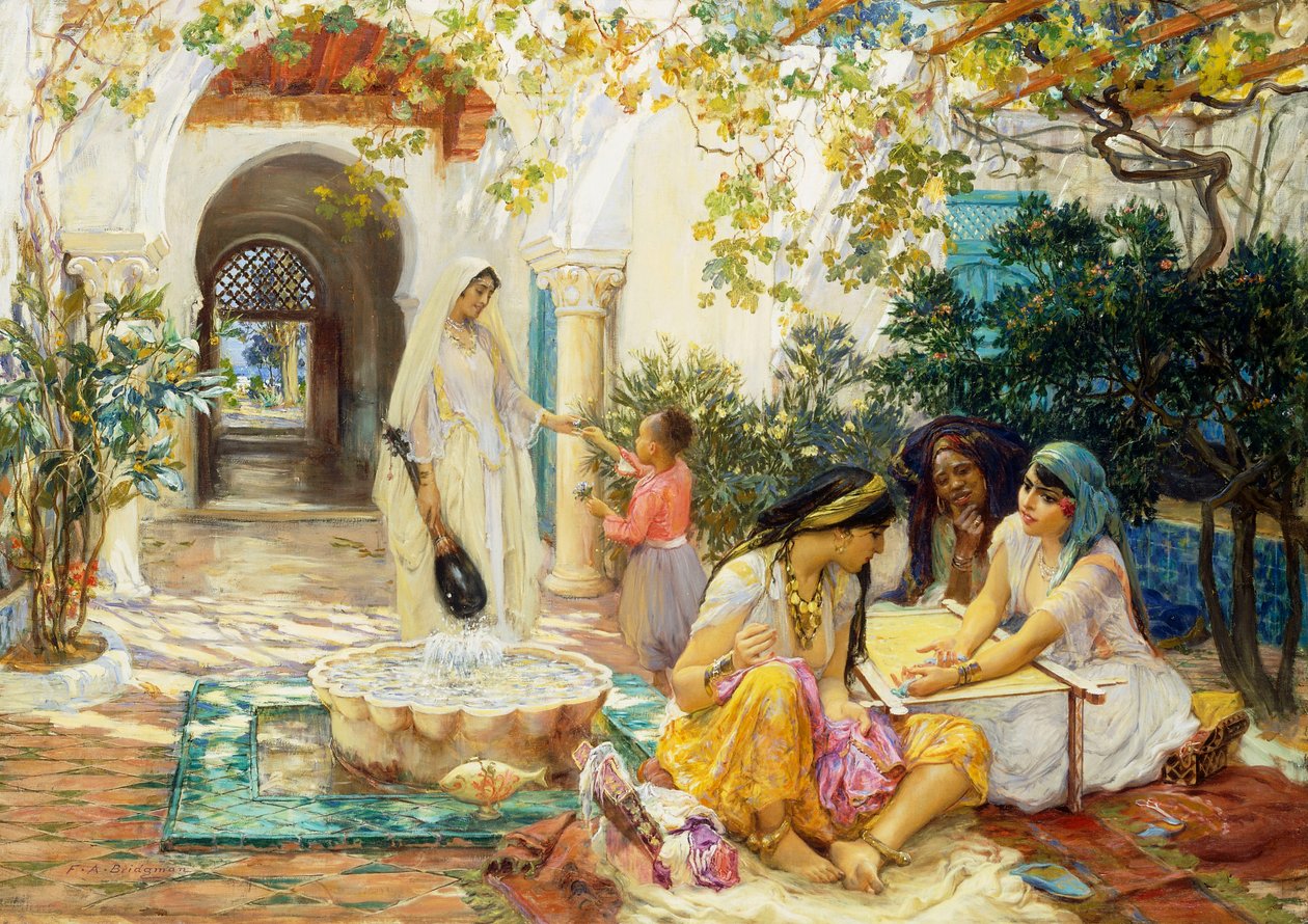 Em uma vila em El Biar, Argel, de Frederick Arthur Bridgman