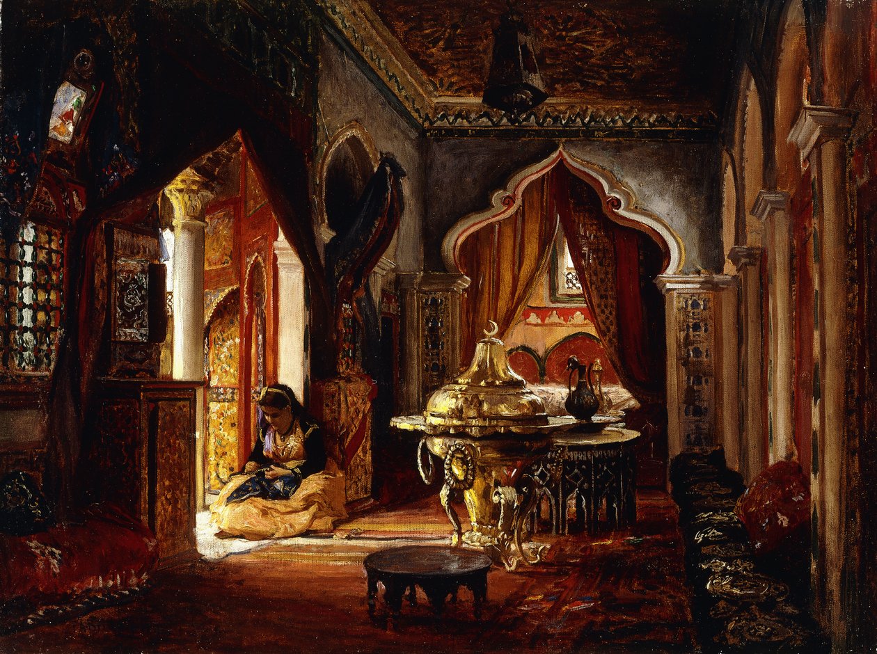 Dentro do Seraglio, 1879 de Frederick Arthur Bridgman
