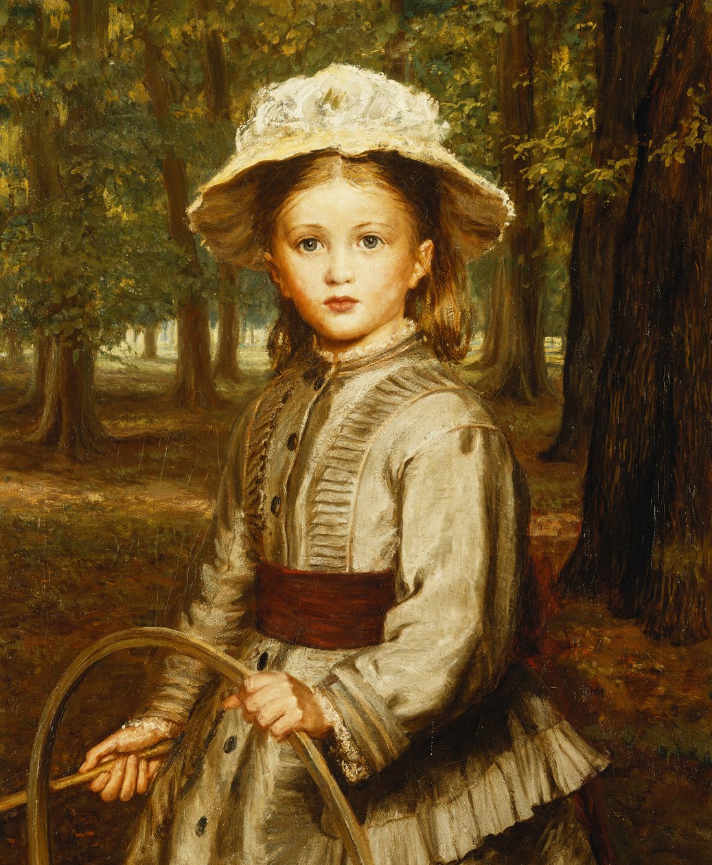 Uma jovem garota brincando com um aro, de Frederick Bacon Barwell