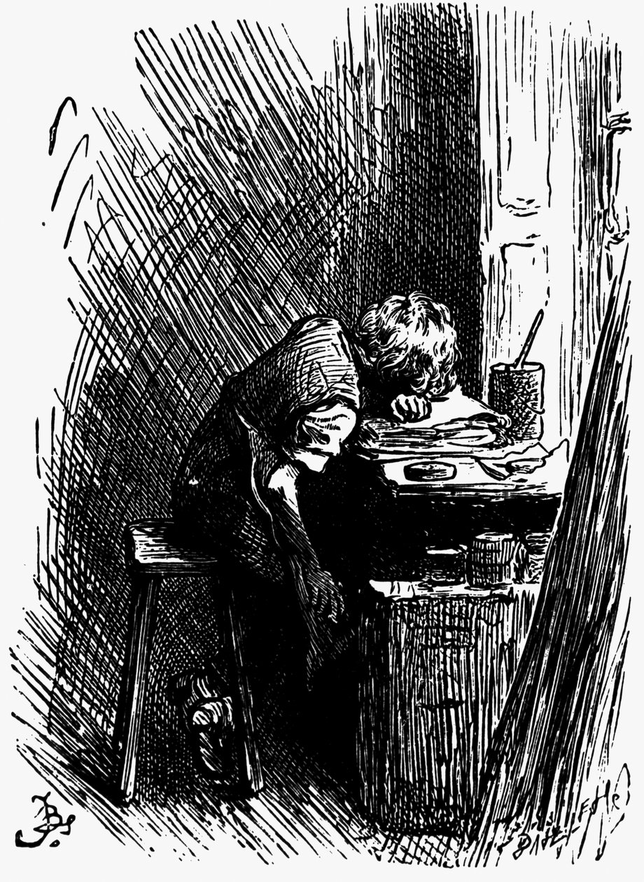 Dickens no armazém escuro, de 1880 de Frederick Barnard