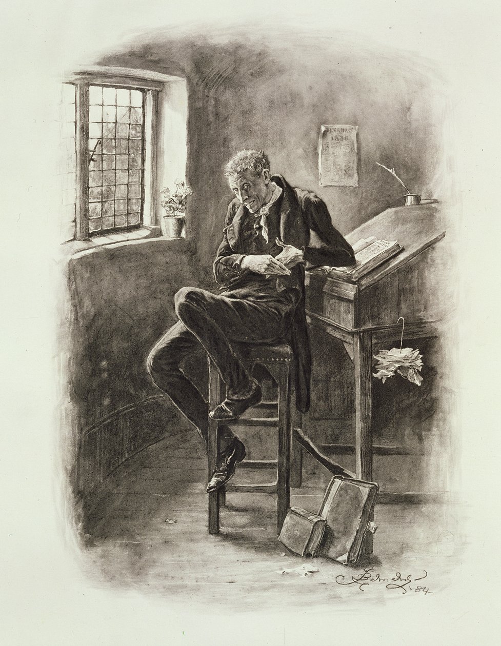 Uriah Heep, de "Charles Dickens: Uma fofoca sobre sua vida", de Thomas Archer, publicado em 1894 de Frederick Barnard