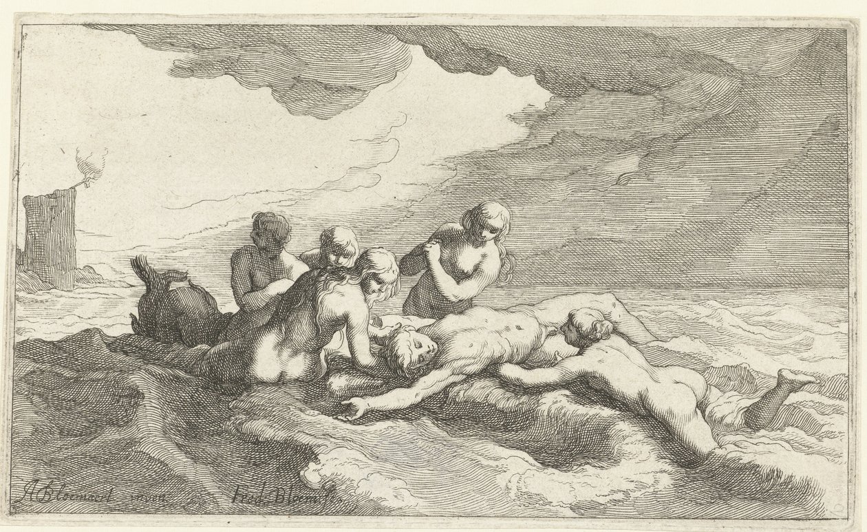 Herói um Leander de Frederick Bloemaert