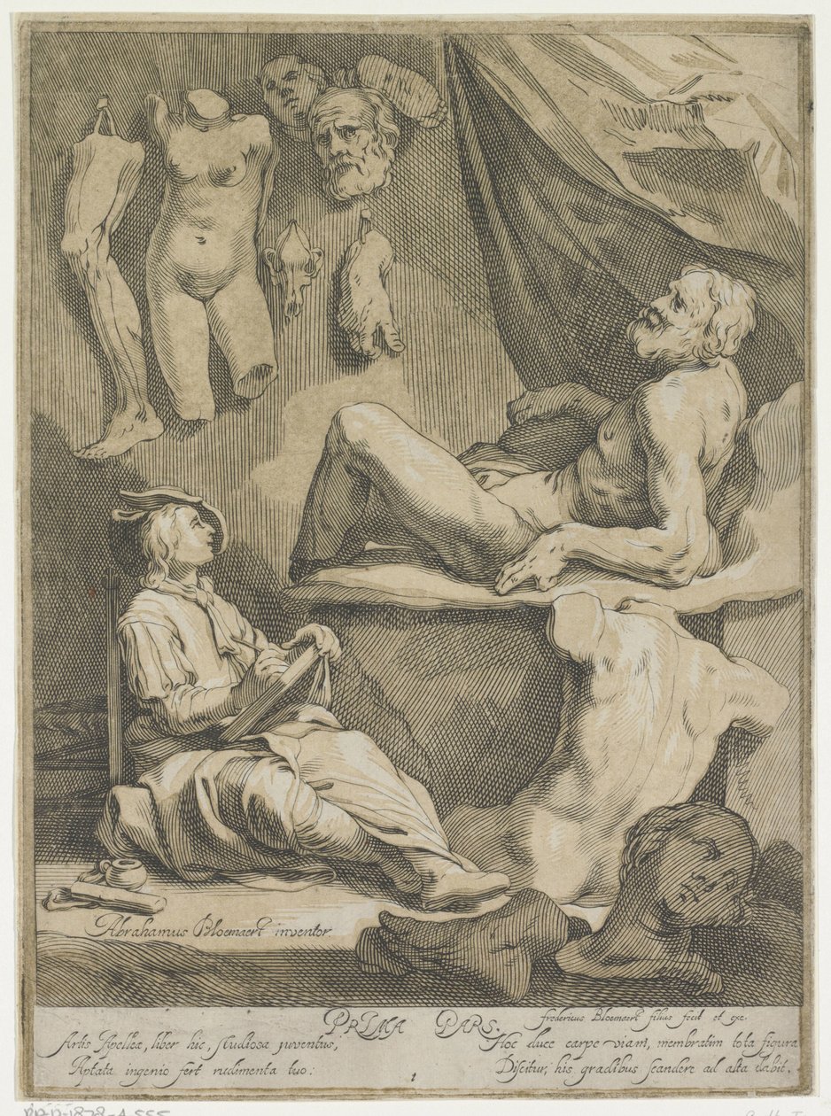 Página de título do original e famoso livro de desenho real
Página de título para: Abraham Bloemaert, Original e conhecido livro de desenho real. Volume 1 de Frederick Bloemaert