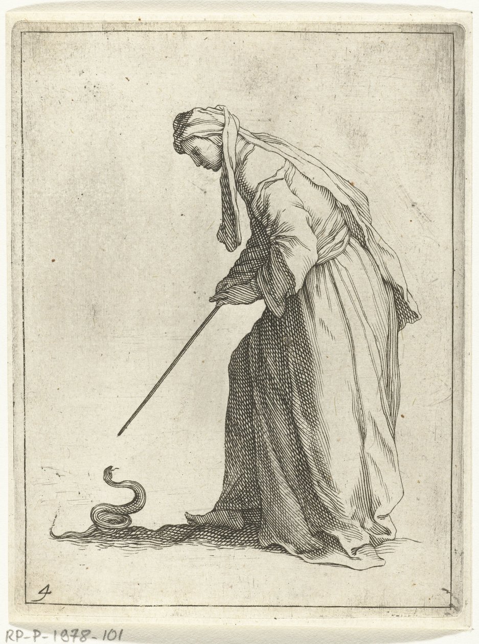 Mulher com uma serpente
15 pequenos números (título da série) de Frederick Bloemaert
