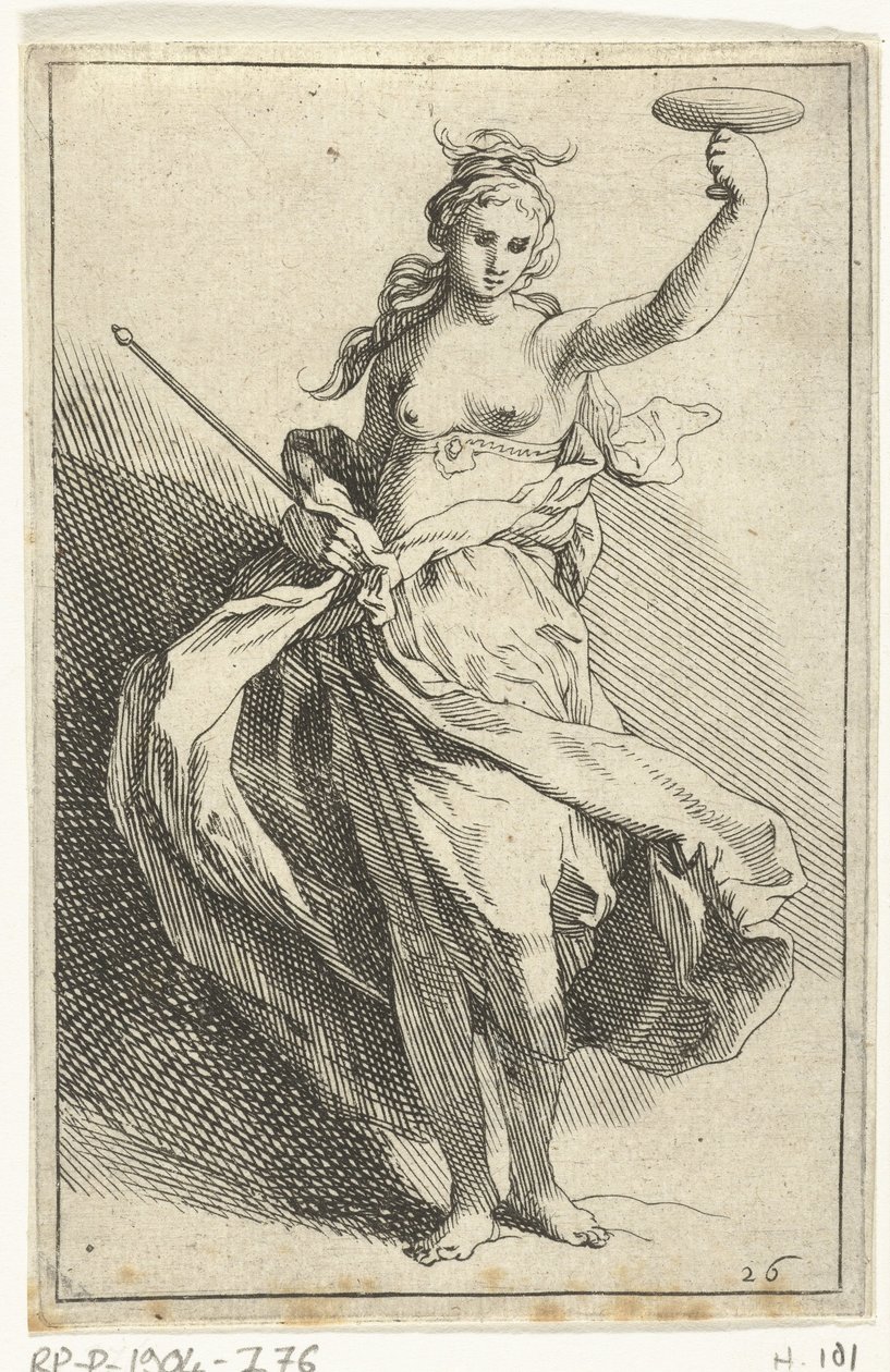 Mulher com cálice e cetro The Little Figures (título da série) de Frederick Bloemaert