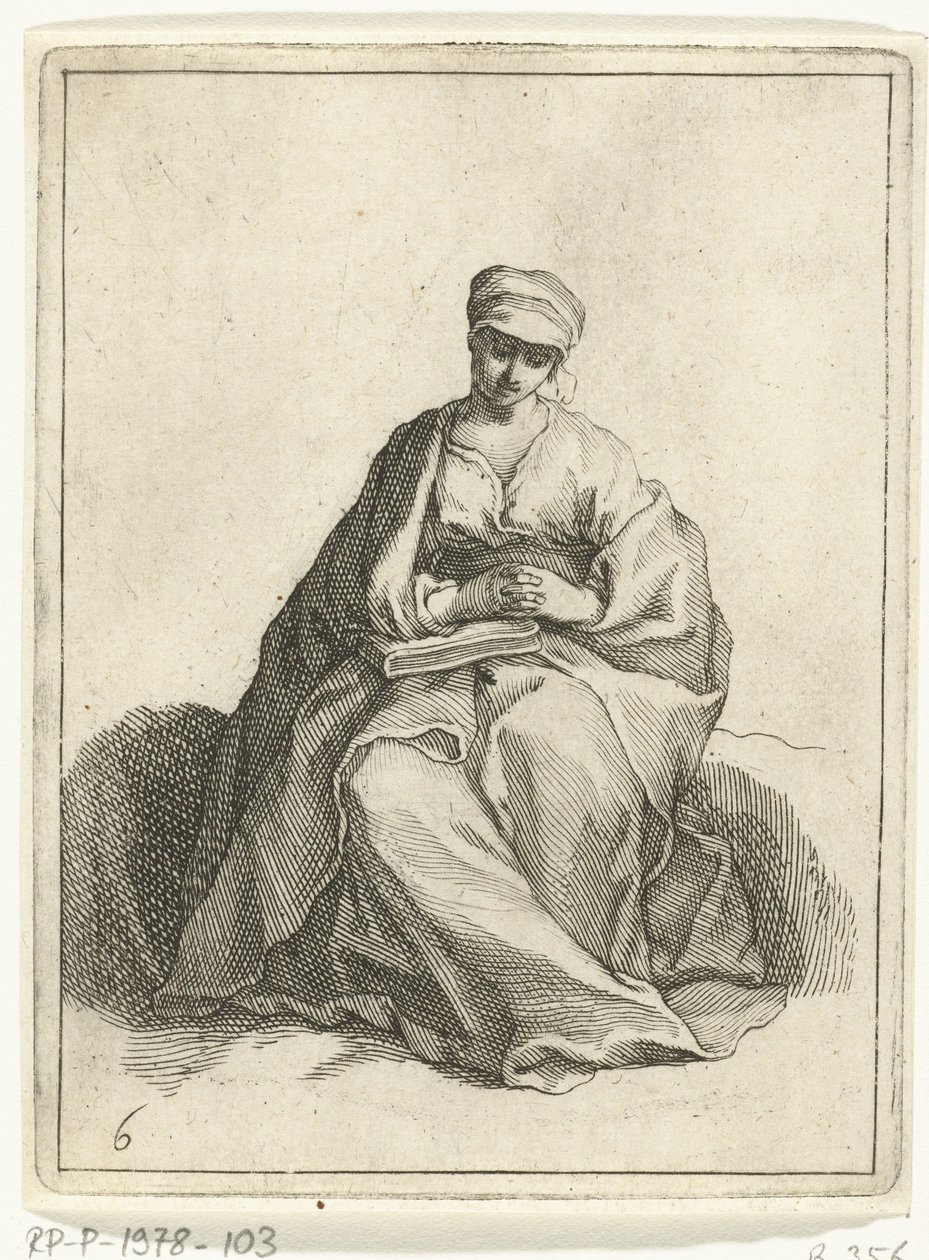 Sentada, mulher orante
15 pequenos números (título da série) de Frederick Bloemaert