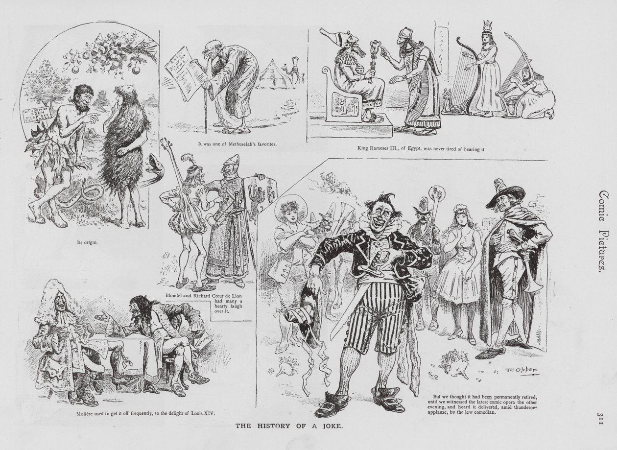 História de uma anedota através dos tempos (gravura) de Frederick Burr Opper