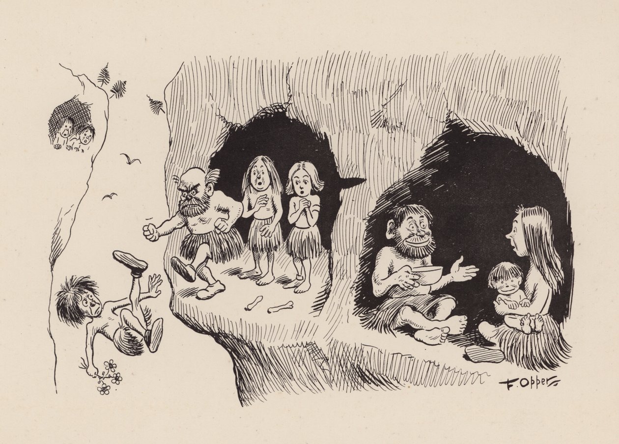 Os nossos antepassados antediluvianos, de F. Opper: Número Trinta e Nove (litografia) de Frederick Burr Opper