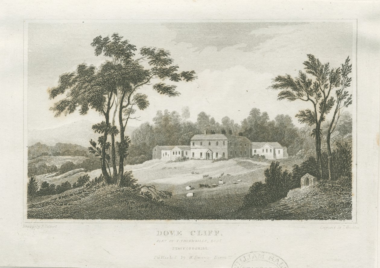 Burton-upon-Trent - Dove Cliff: gravura, nd [c 1830] (imprimir) de Frederick Calvert