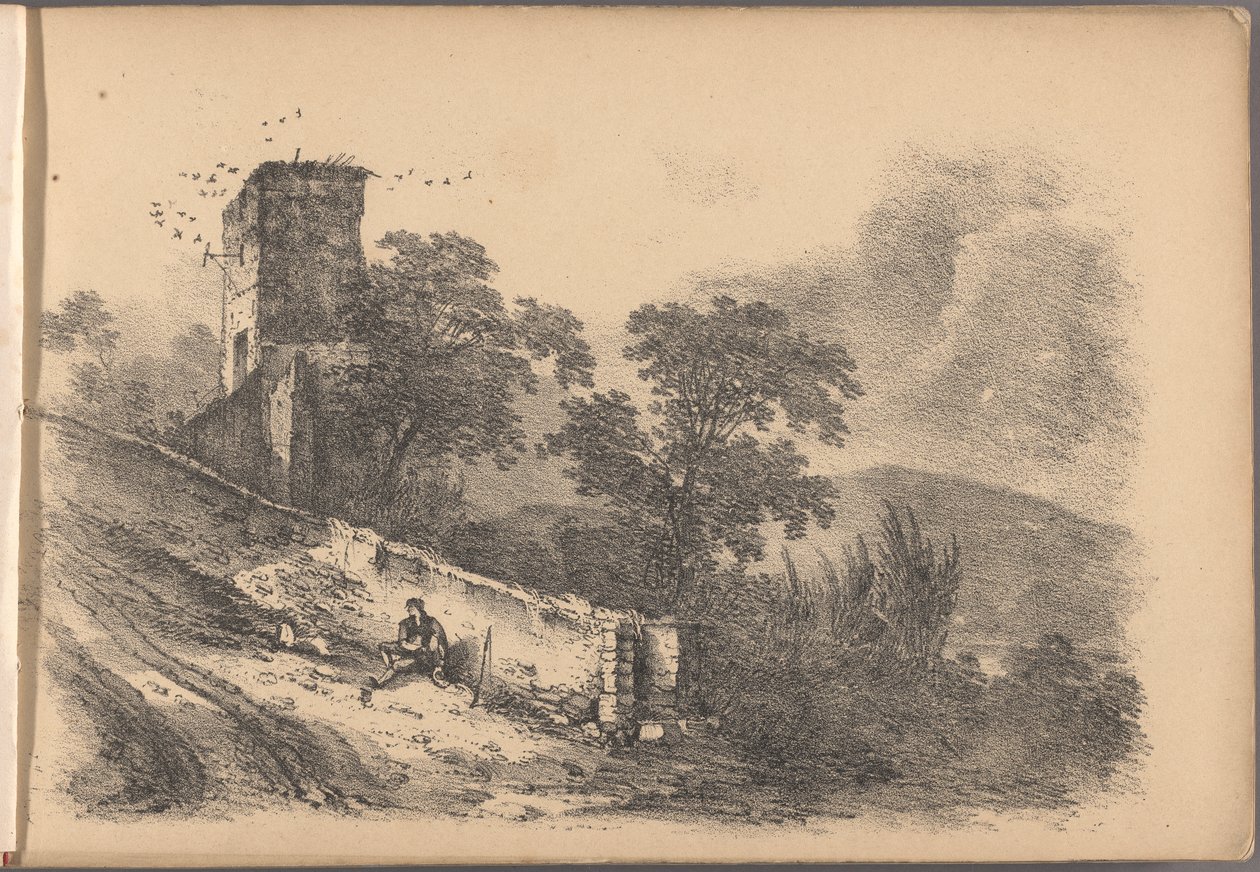 Um dos Sessenta Esboços da Série A de Casas de Campo. Londres, 1825. de Frederick Calvert