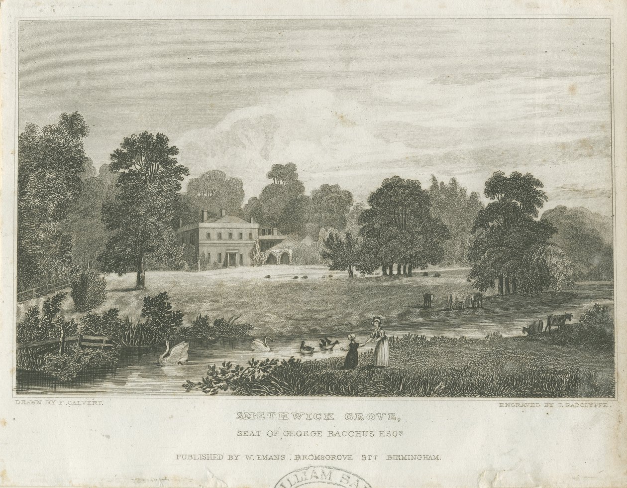 Smethwick Grove: gravura, nd [c 1830] (imprimir) de Frederick Calvert