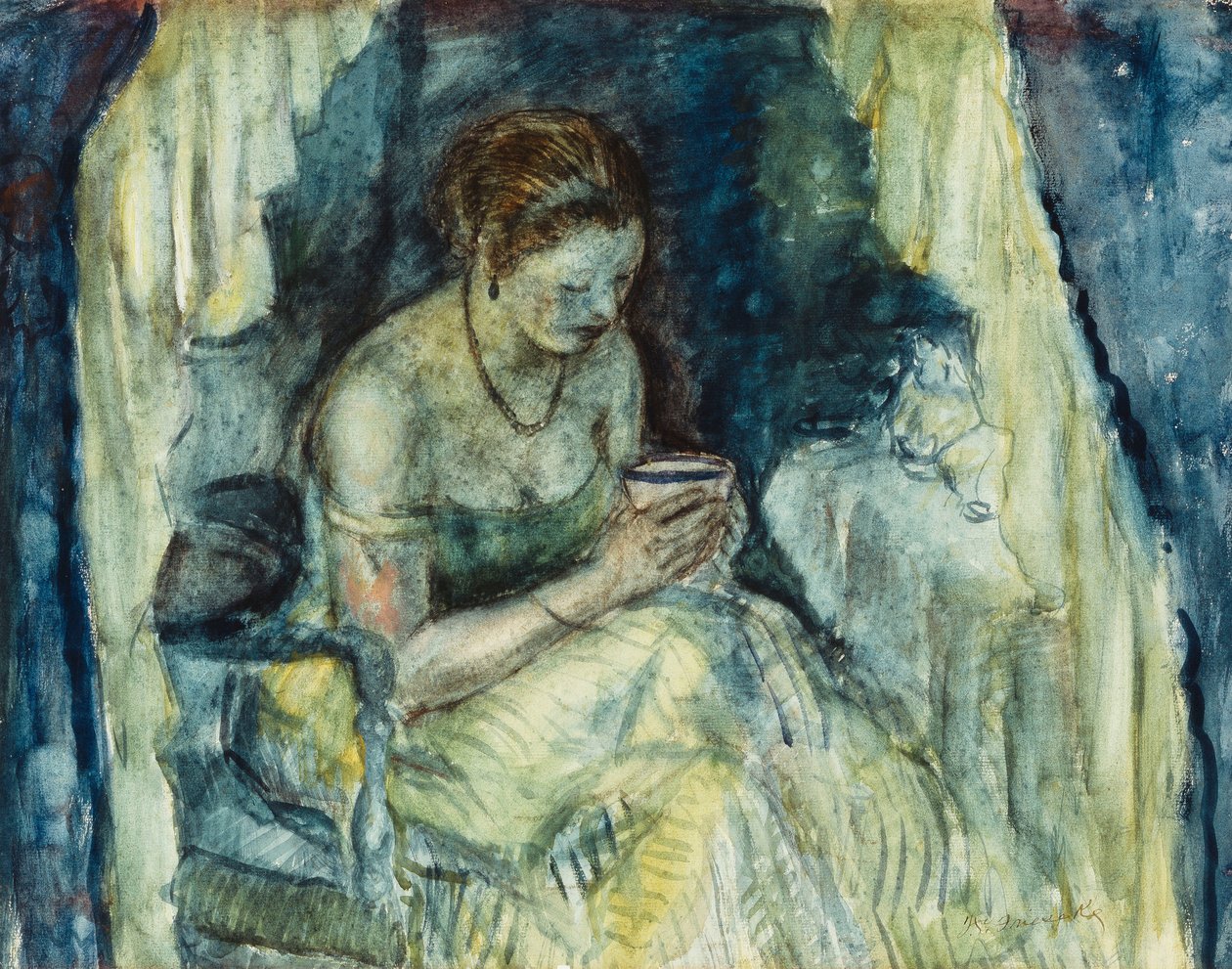 Uma xícara de chá de Frederick Carl Frieseke