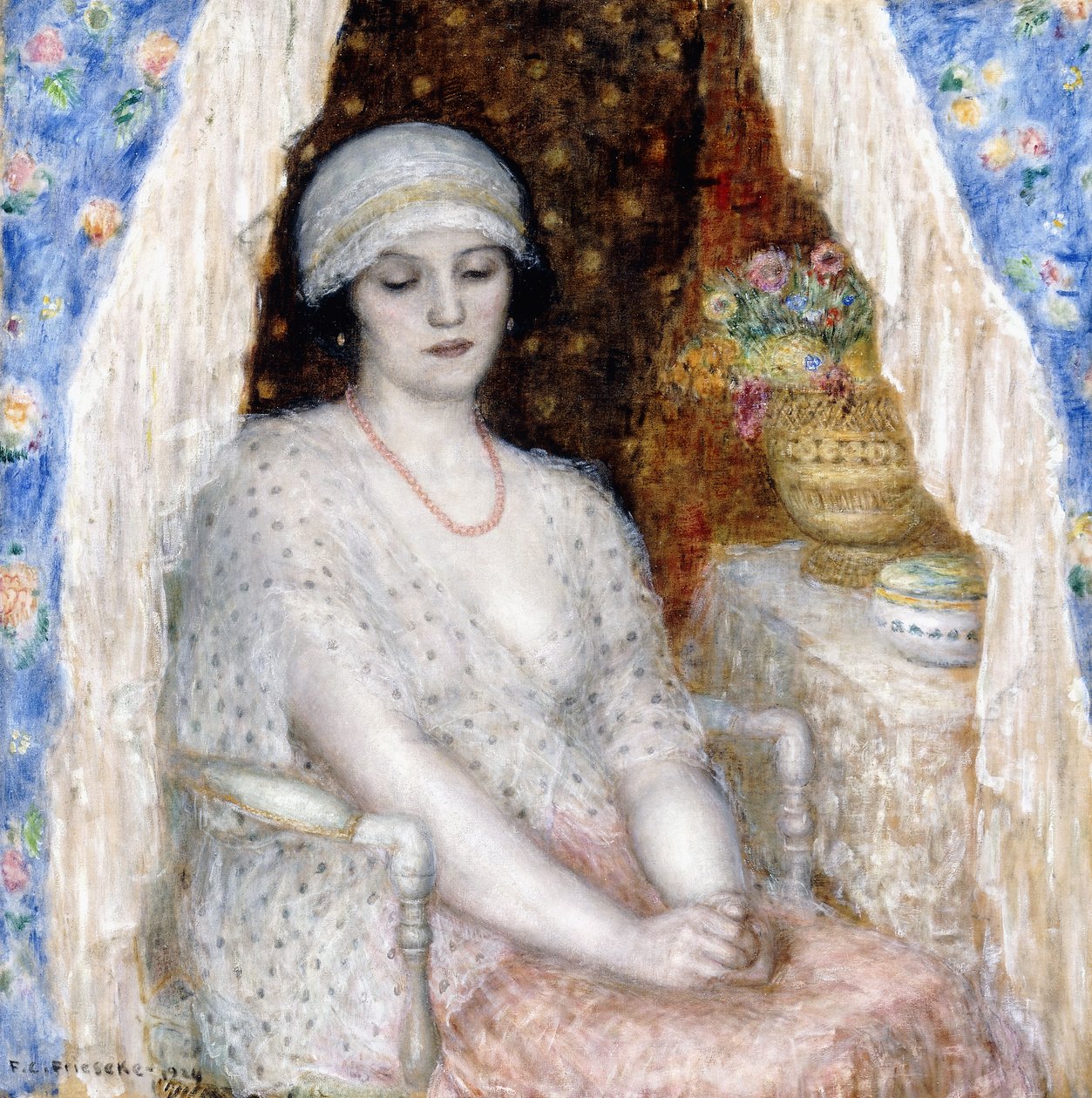 Cortinas Azuis de Frederick Carl Frieseke