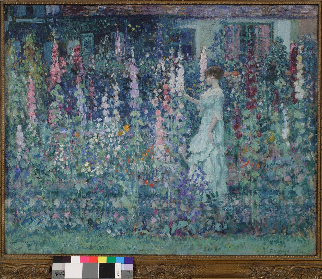 Hollyhocks de Frederick Carl Frieseke