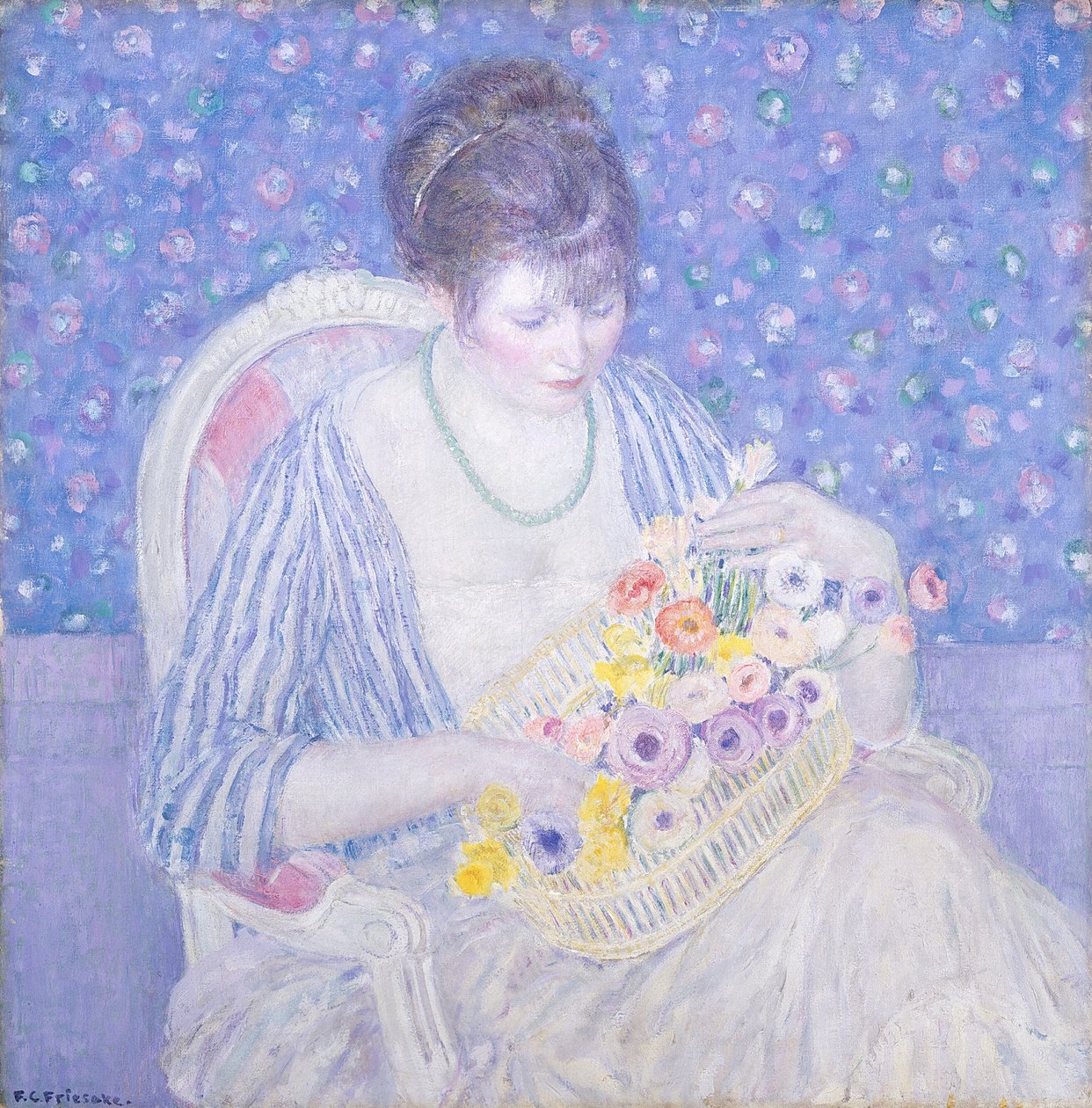 O Cesto de Flores, c. 19131917. de Frederick Carl Frieseke
