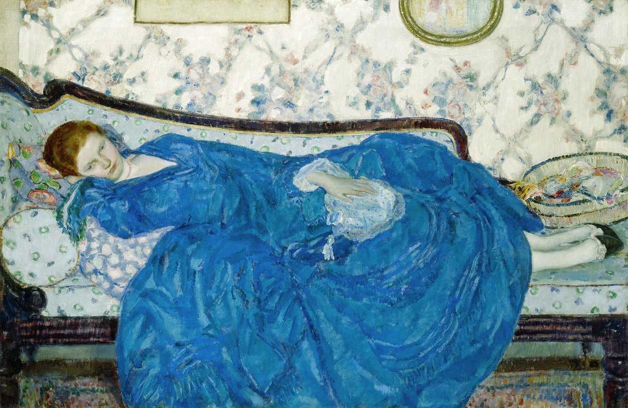 O vestido azul, 1917 de Frederick Carl Frieseke