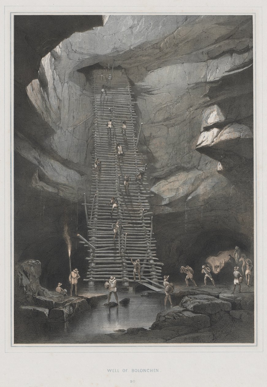 Vistas de monumentos antigos na América Central, Chiapas e Yucatan, Pl. 20: Poço de Bolonchen, 1844. de Frederick Catherwood