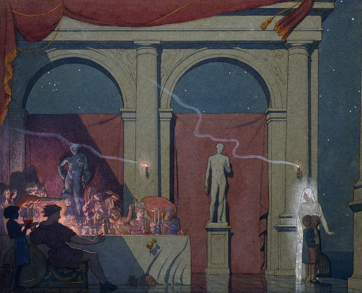 Tyltyl transforma o diamante no palácio do luxo, 1911 de Frederick Cayley Robinson