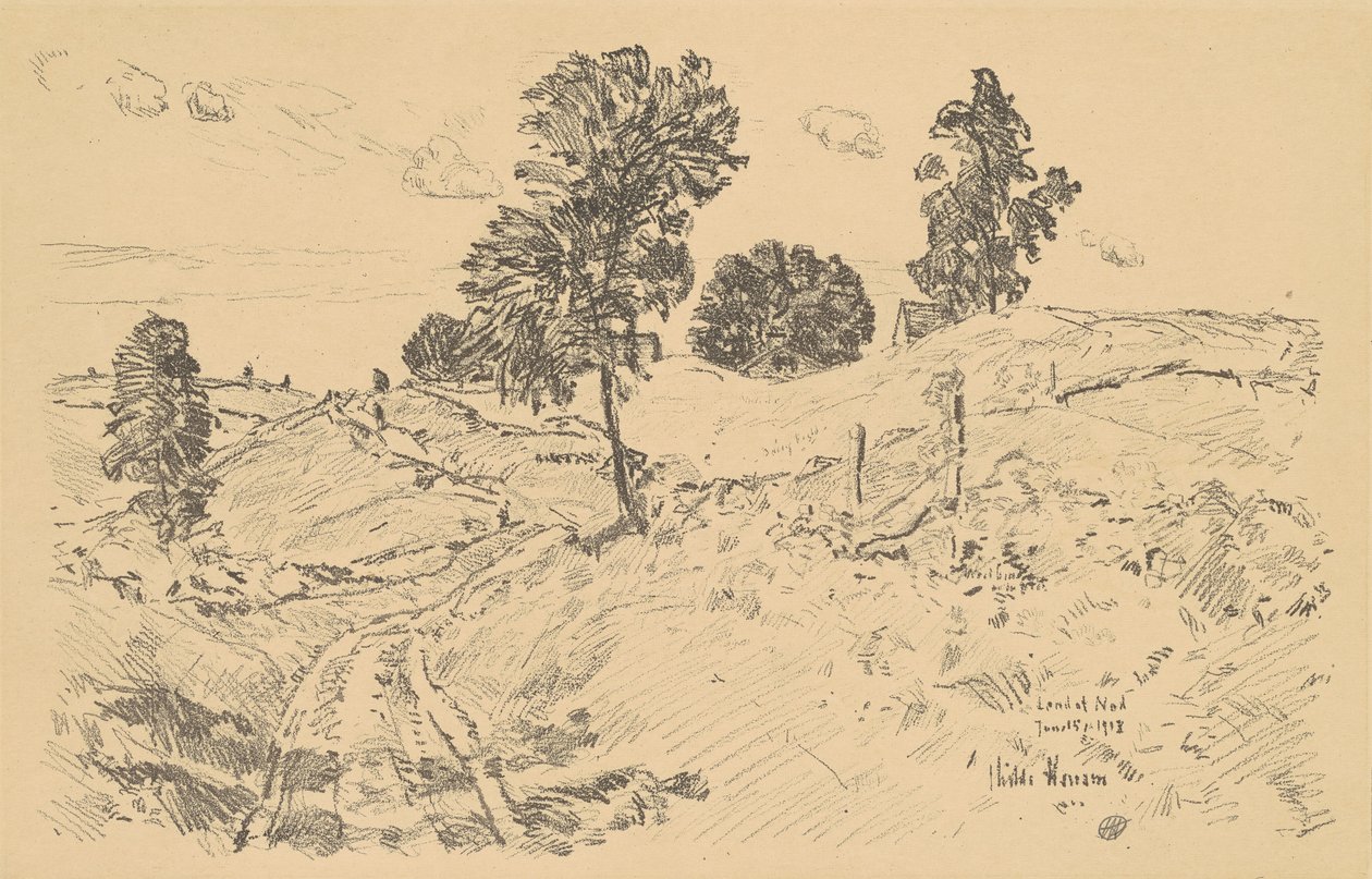 Paisagem, Terra de Nod, 1918. de Frederick Childe Hassam