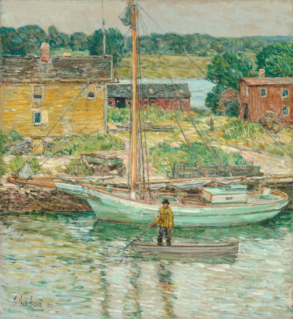 Oyster Sloop, Cos Cob, 1902. de Frederick Childe Hassam