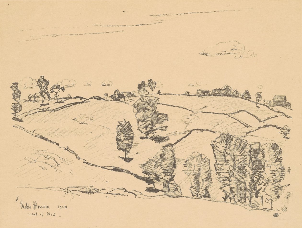 Cercas de Pedra, Terra de Nod, 1918. de Frederick Childe Hassam