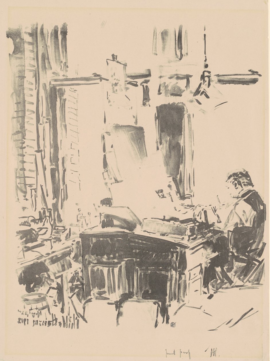 O litógrafo, 1918. de Frederick Childe Hassam