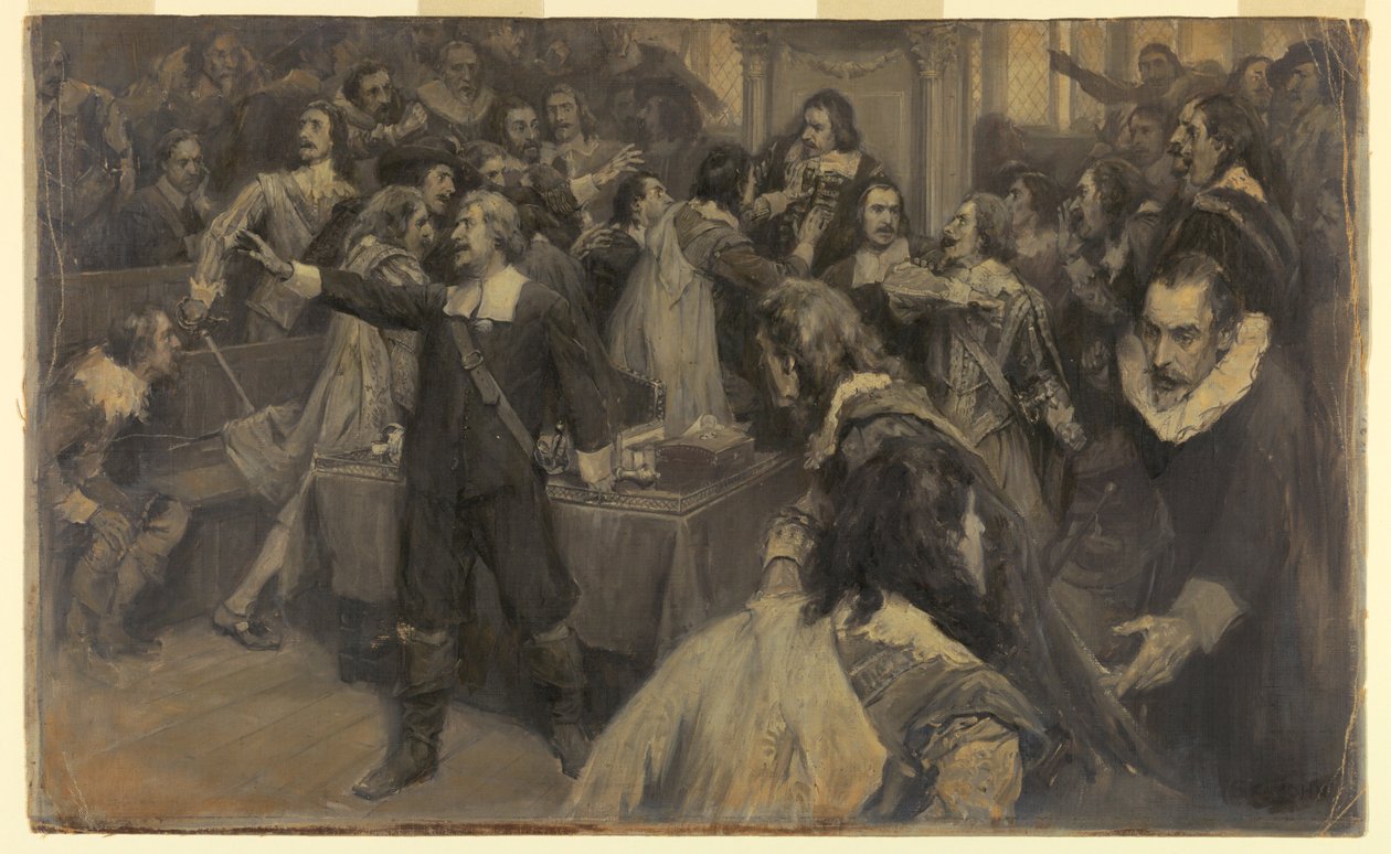 Cena na Casa do Parlamento, 2 de março de 1629 de Frederick Coffay Yohn