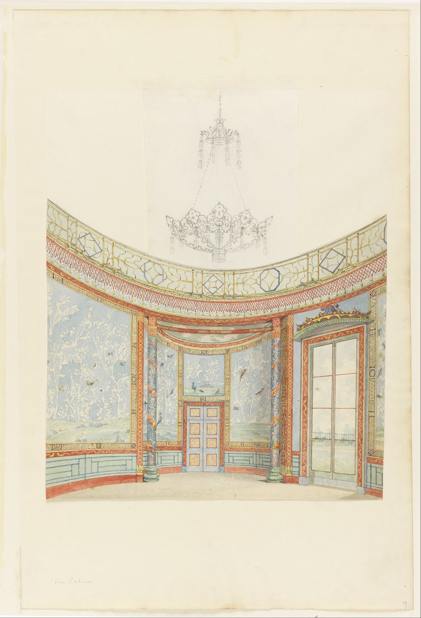 Projeto para a decoração do salão, Royal Pavillion, Brighton de Frederick Crace