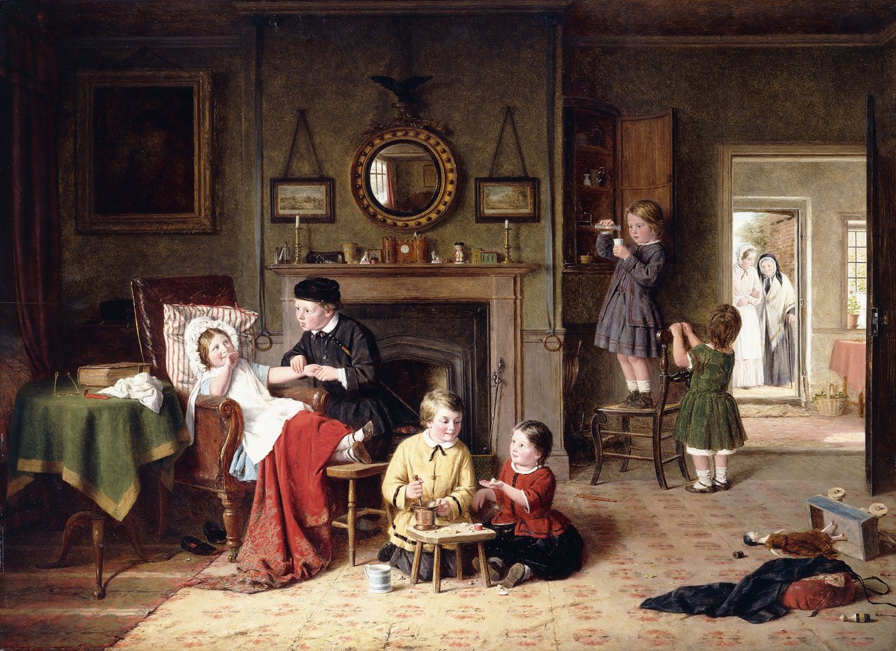 Brincando de Doutor, 1863 de Frederick Daniel Hardy