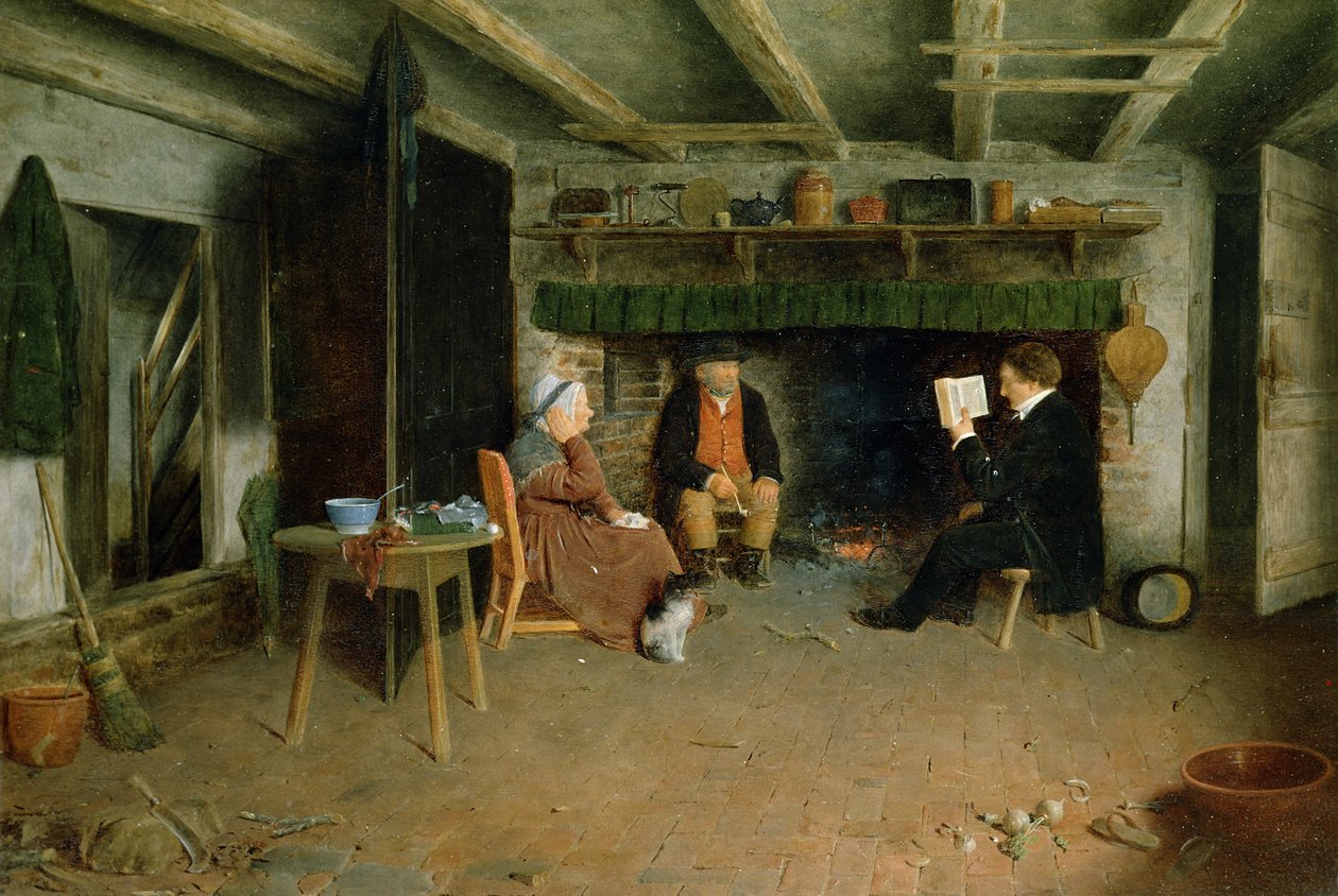 Visita do clérigo (painel) de Frederick Daniel Hardy