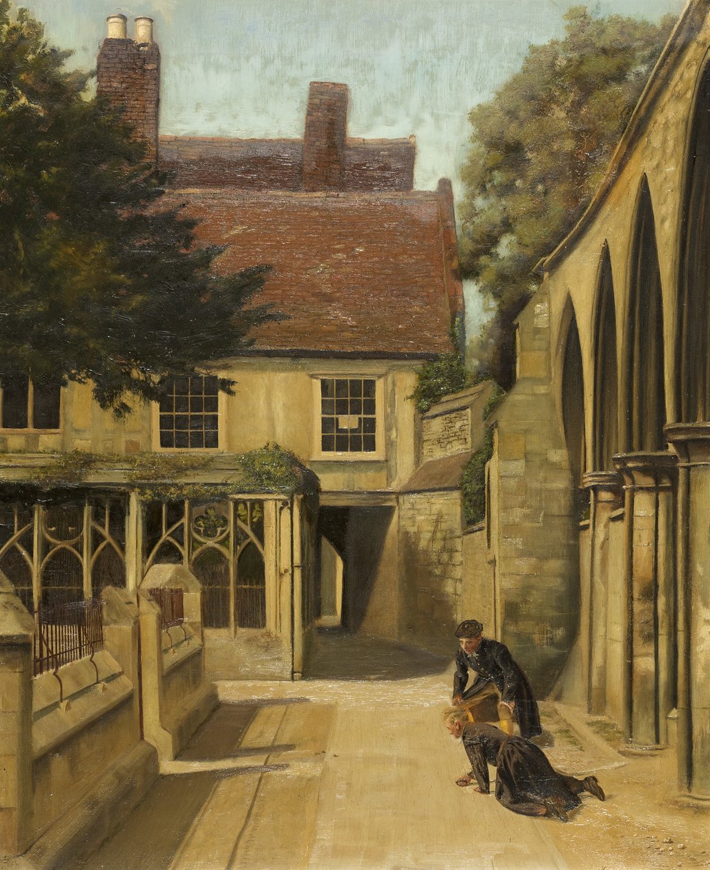 The Little Cloisters, Gloucester (óleo sobre tela) de Frederick Dimble Henwood