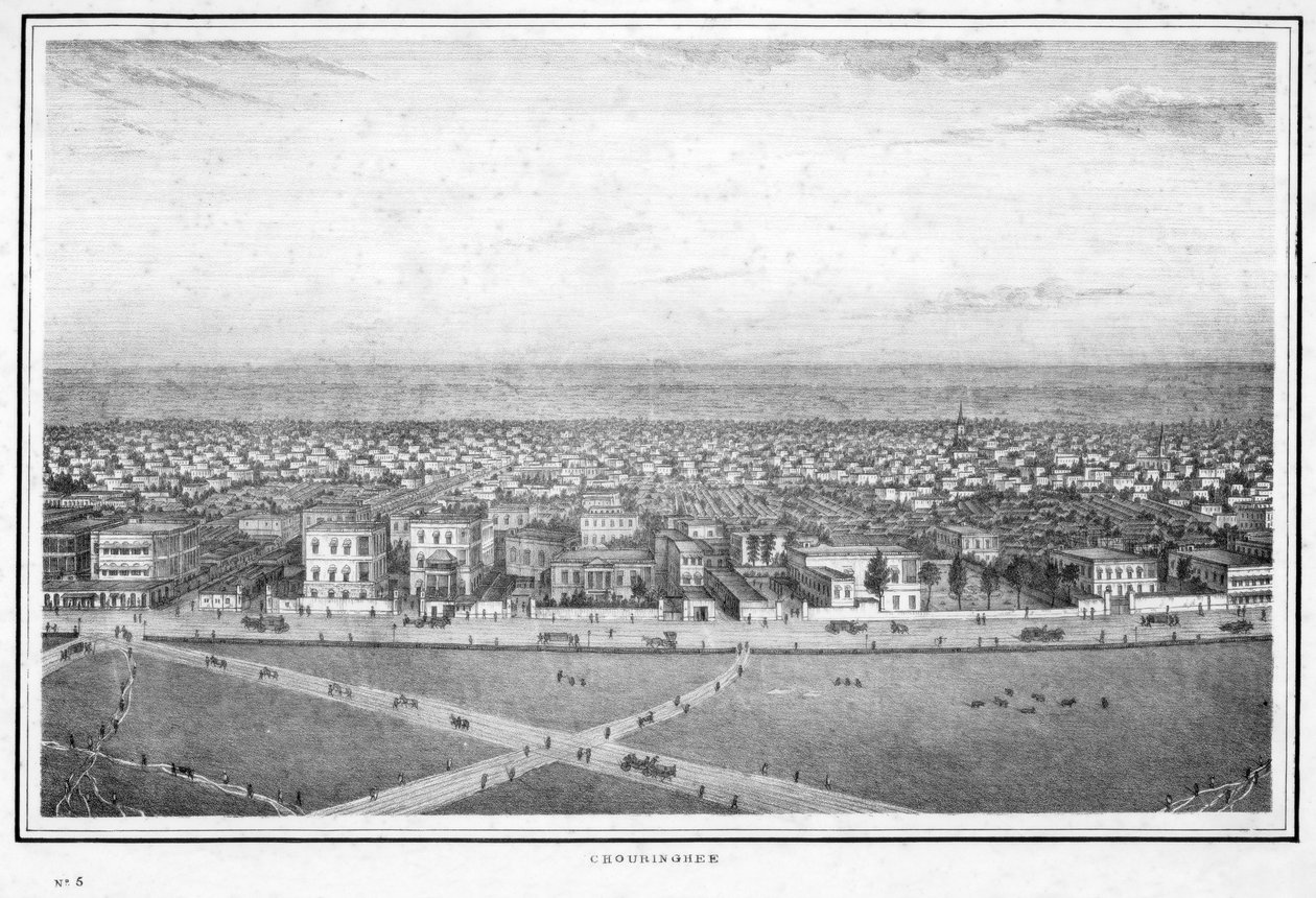 Chowringhee, Calcutá, Índia, c1840s. de Frederick Fiebig