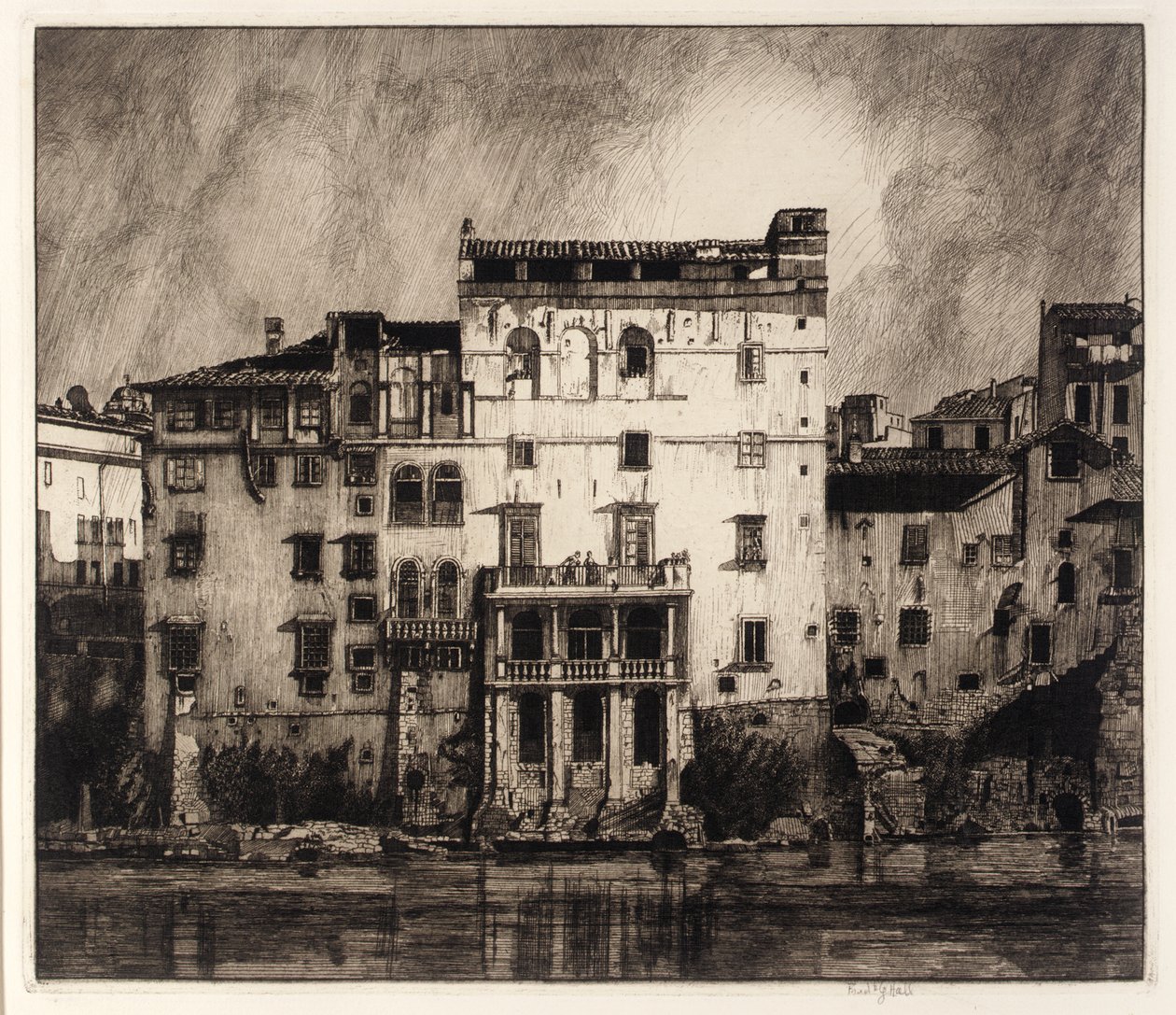 Casas antigas no rio Tibre de Frederick G. Hall